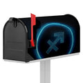 Blue Sagittarius Zodiac Sign Print Mailbox Cover