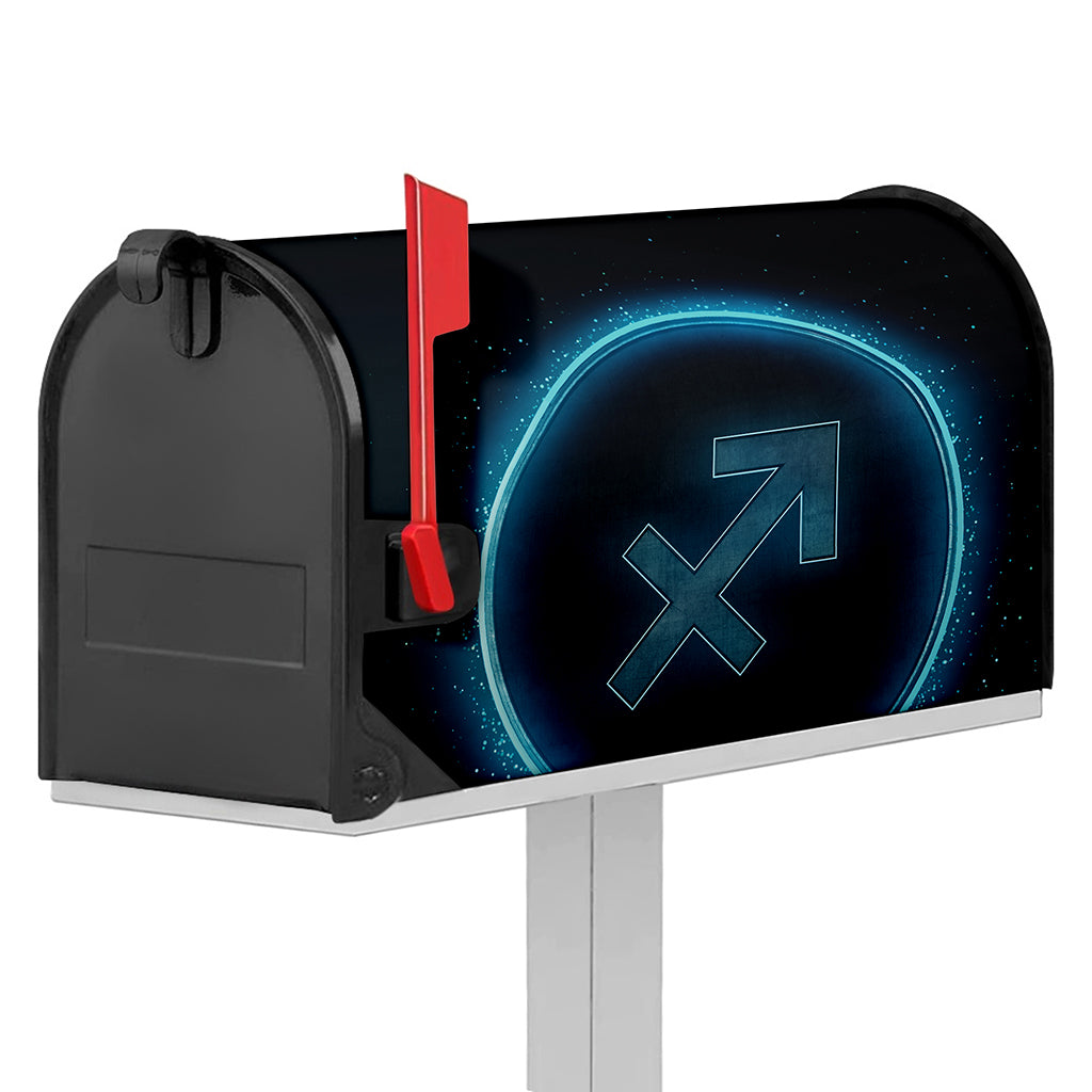Blue Sagittarius Zodiac Sign Print Mailbox Cover