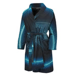 Blue Sagittarius Zodiac Sign Print Men's Bathrobe
