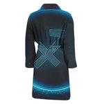Blue Sagittarius Zodiac Sign Print Men's Bathrobe