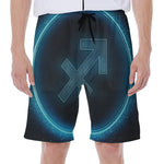 Blue Sagittarius Zodiac Sign Print Men's Beach Shorts