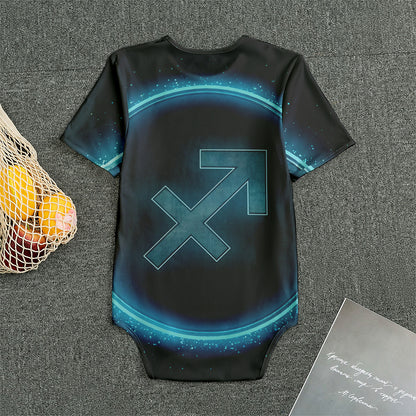 Blue Sagittarius Zodiac Sign Print Men's Bodysuit