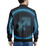 Blue Sagittarius Zodiac Sign Print Men's Bomber Jacket
