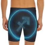 Blue Sagittarius Zodiac Sign Print Men's Long Boxer Briefs