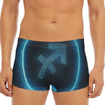Blue Sagittarius Zodiac Sign Print Men's Short Boxer Briefs