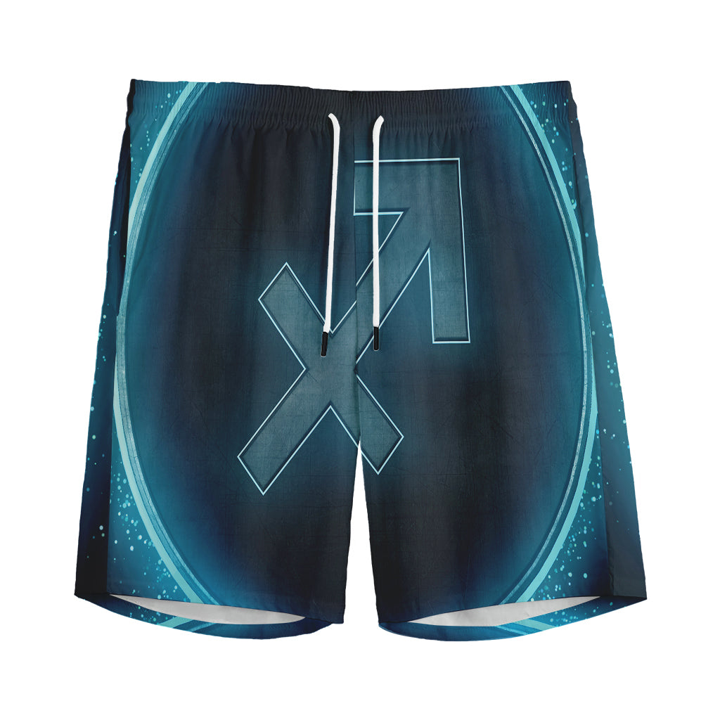 Blue Sagittarius Zodiac Sign Print Men's Sports Shorts