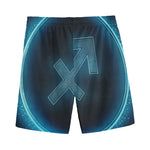 Blue Sagittarius Zodiac Sign Print Men's Sports Shorts