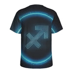 Blue Sagittarius Zodiac Sign Print Men's Sports T-Shirt