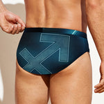 Blue Sagittarius Zodiac Sign Print Men's Swim Briefs