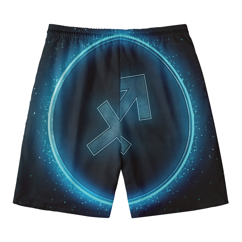 Blue Sagittarius Zodiac Sign Print Men's Swim Trunks
