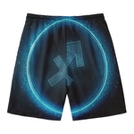 Blue Sagittarius Zodiac Sign Print Men's Swim Trunks