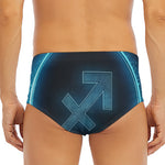 Blue Sagittarius Zodiac Sign Print Men's Triangle Swim Briefs
