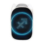 Blue Sagittarius Zodiac Sign Print Mesh Laundry Hamper