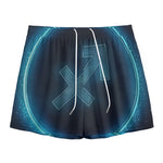 Blue Sagittarius Zodiac Sign Print Mesh Shorts