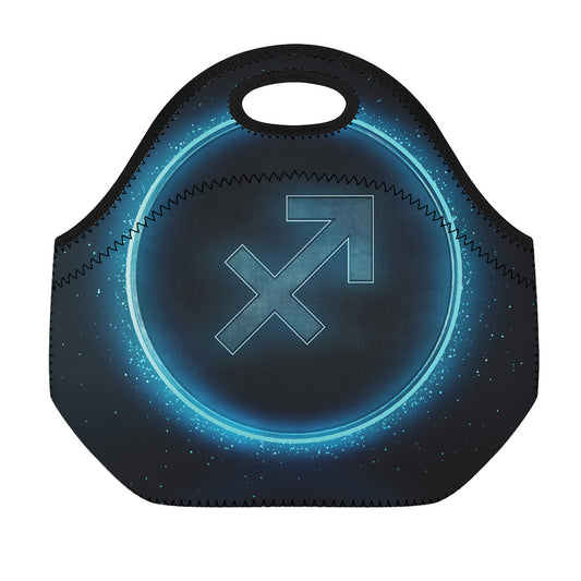 Blue Sagittarius Zodiac Sign Print Neoprene Lunch Bag