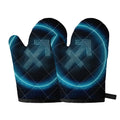 Blue Sagittarius Zodiac Sign Print Oven Mitts