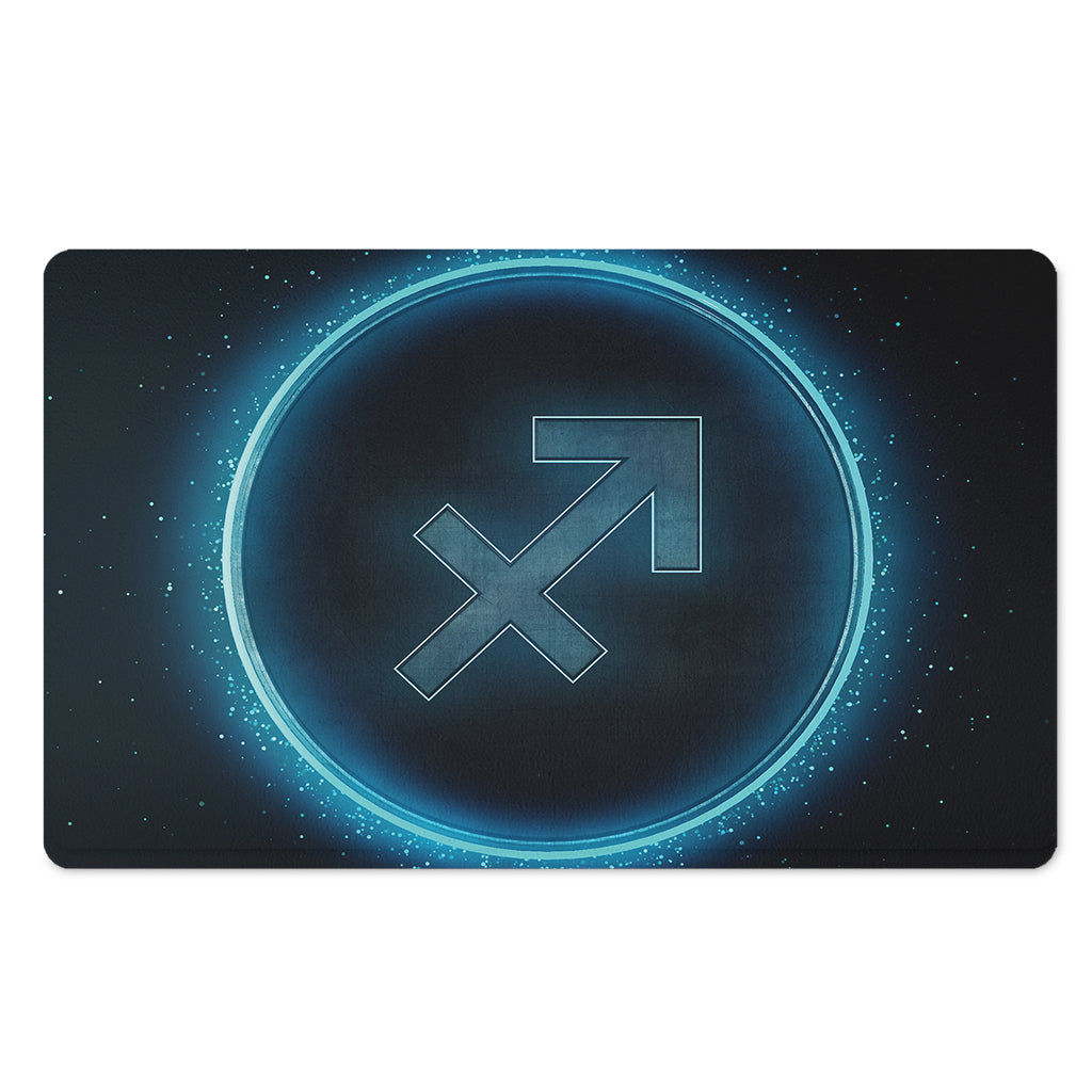 Blue Sagittarius Zodiac Sign Print Polyester Doormat