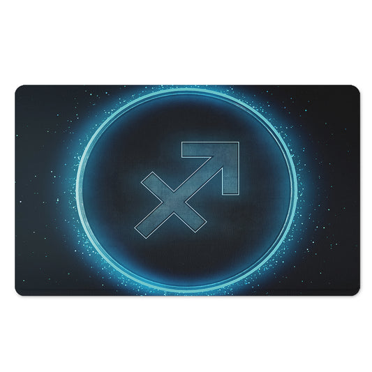 Blue Sagittarius Zodiac Sign Print Polyester Doormat