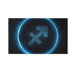 Blue Sagittarius Zodiac Sign Print Polyester Flag