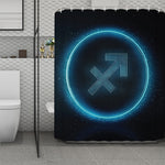 Blue Sagittarius Zodiac Sign Print Polyester Shower Curtain