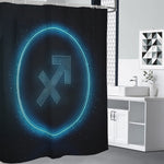 Blue Sagittarius Zodiac Sign Print Premium Shower Curtain