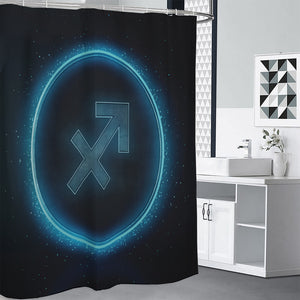 Blue Sagittarius Zodiac Sign Print Premium Shower Curtain