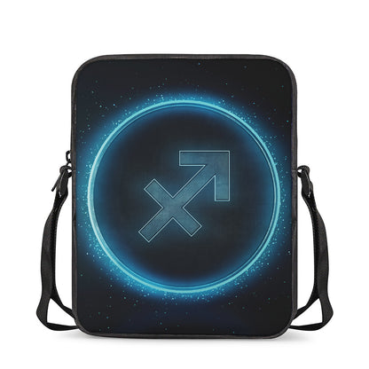 Blue Sagittarius Zodiac Sign Print Rectangular Crossbody Bag