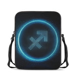 Blue Sagittarius Zodiac Sign Print Rectangular Crossbody Bag