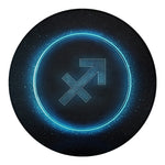 Blue Sagittarius Zodiac Sign Print Round Blanket