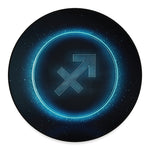 Blue Sagittarius Zodiac Sign Print Round Floor Mat