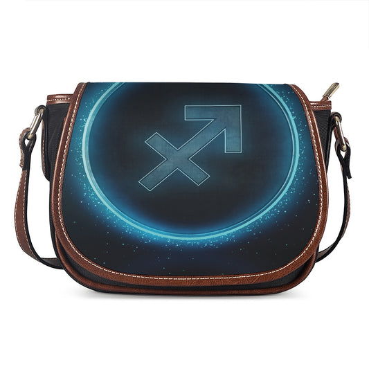 Blue Sagittarius Zodiac Sign Print Saddle Bag