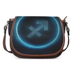 Blue Sagittarius Zodiac Sign Print Saddle Bag