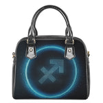 Blue Sagittarius Zodiac Sign Print Shoulder Handbag