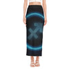 Blue Sagittarius Zodiac Sign Print Side Slit Maxi Skirt