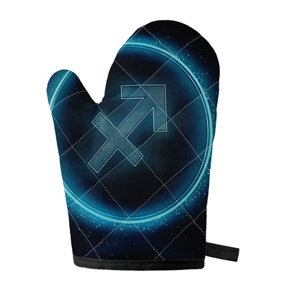 Blue Sagittarius Zodiac Sign Print Single Oven Mitt