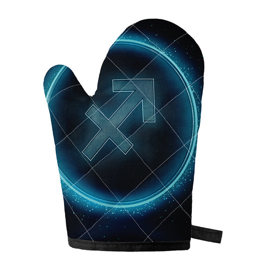 Blue Sagittarius Zodiac Sign Print Single Oven Mitt