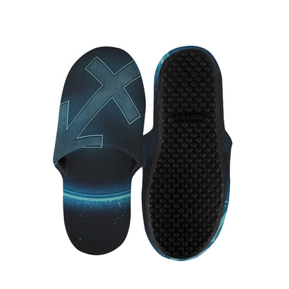 Blue Sagittarius Zodiac Sign Print Slippers