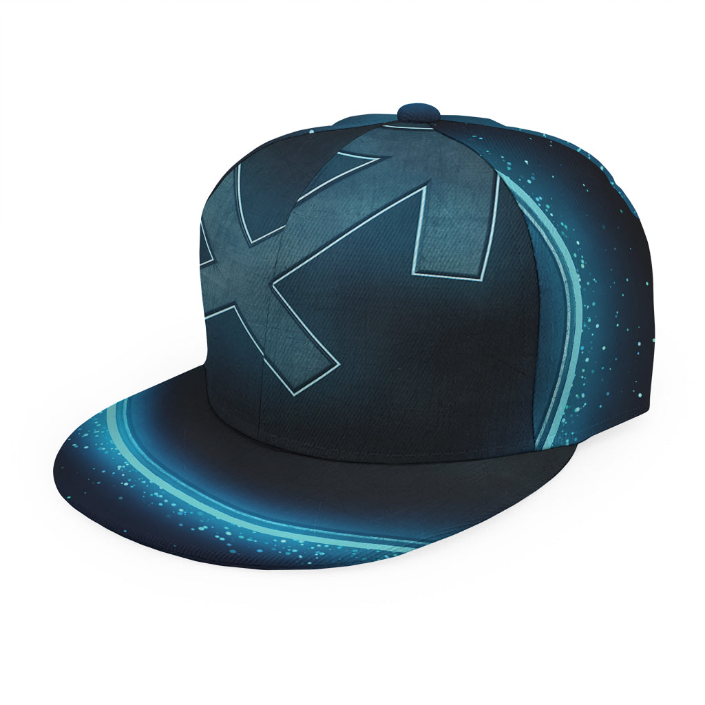 Blue Sagittarius Zodiac Sign Print Snapback Cap