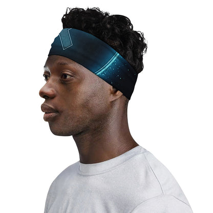 Blue Sagittarius Zodiac Sign Print Sports Headband