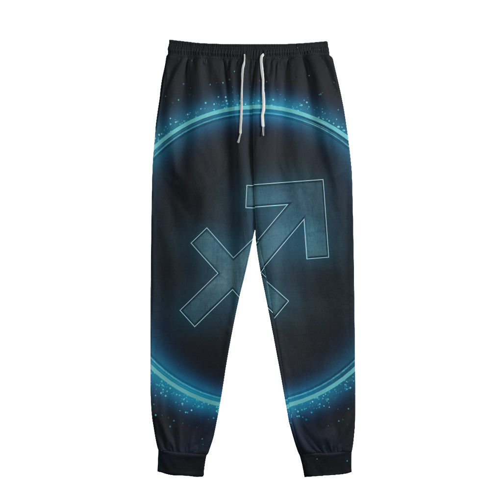 Blue Sagittarius Zodiac Sign Print Sweatpants