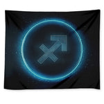 Blue Sagittarius Zodiac Sign Print Tapestry
