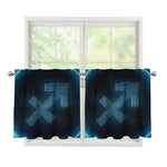 Blue Sagittarius Zodiac Sign Print Tier Curtains