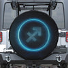 Blue Sagittarius Zodiac Sign Print Tire Cover