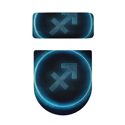 Blue Sagittarius Zodiac Sign Print Toilet Lid And Tank Cover Set