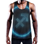 Blue Sagittarius Zodiac Sign Print Training Tank Top