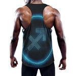 Blue Sagittarius Zodiac Sign Print Training Tank Top