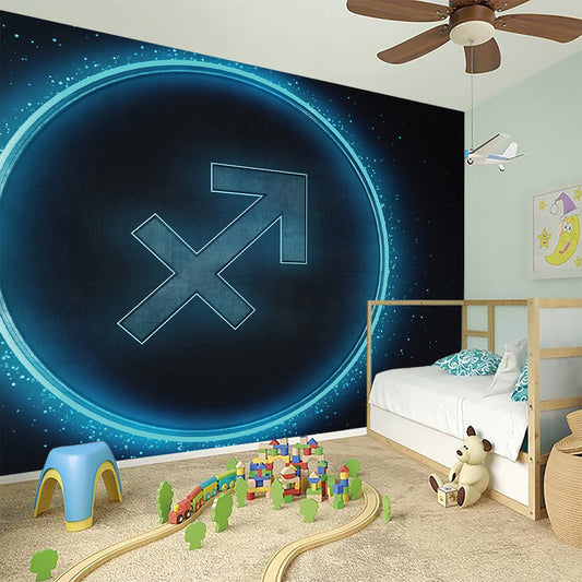 Blue Sagittarius Zodiac Sign Print Wall Sticker