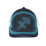 Blue Sagittarius Zodiac Sign Print White Mesh Trucker Cap