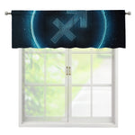 Blue Sagittarius Zodiac Sign Print Window Valance