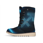 Blue Sagittarius Zodiac Sign Print Winter Boots